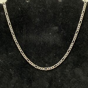 925 Sterling Silver Gold Tone Figaro Link Chain Necklace 30" 10.7g